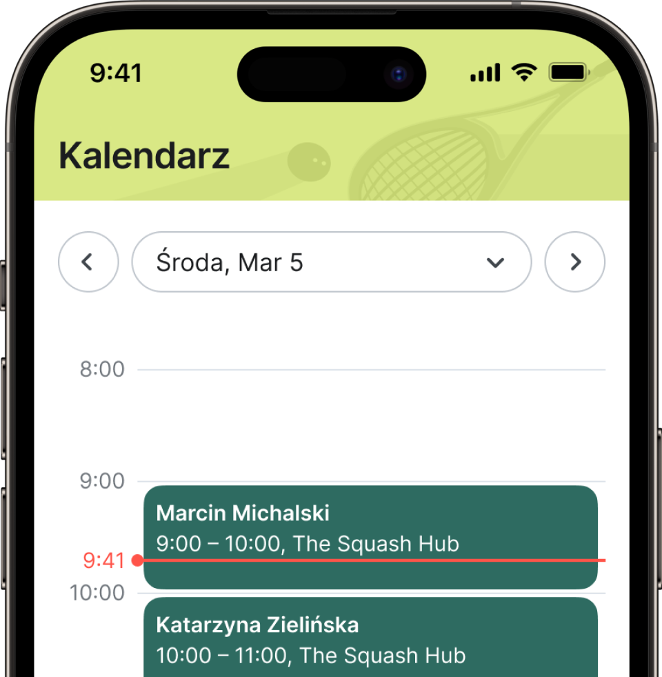 Skup się na trenowaniu, a Squashly zajmie się resztą.